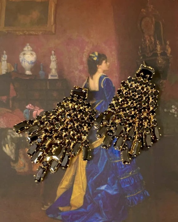 Kolczyki wiszące czarne eleganckie klasyczne damska dla kobiety na prezent