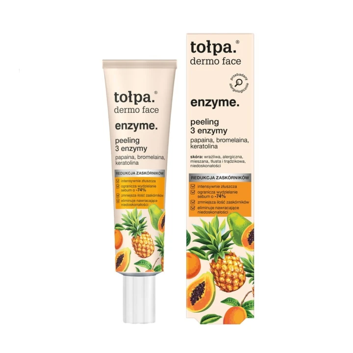Peeling Enzymatyczny 3 Enzymy 40 ml do Twarzy Złuszczający Tołpa Sebio