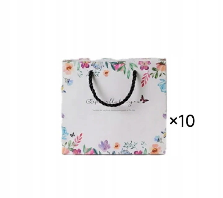 TORBY PREZENTOWE motyle kwiaty 17x6×15cm 250GSM na PREZENT Walentynki 10szt