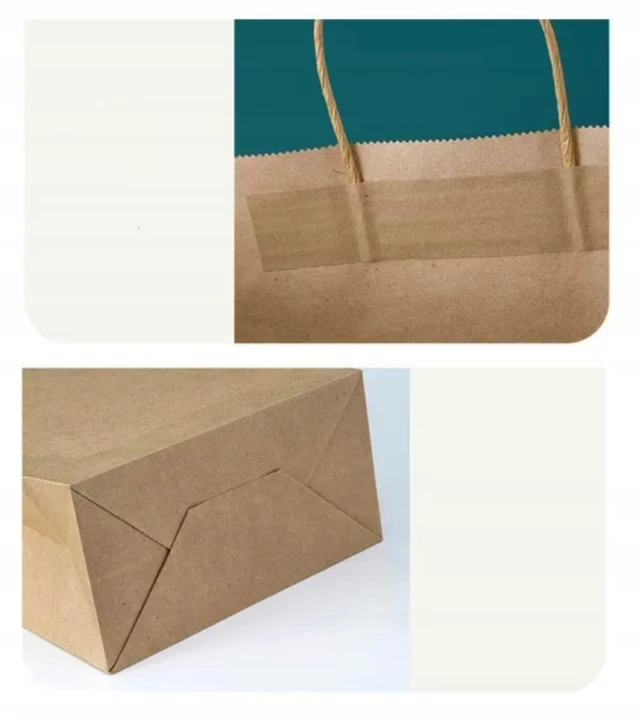 TORBY PAPIEROWE 50szt. Brązowe 120GSM PREMIUM 15x8x21cm ZAKUPOWE PREZENTOWE