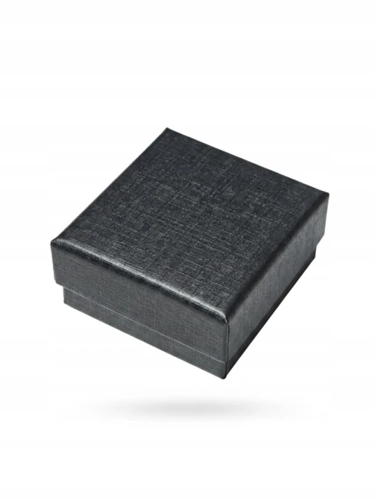 20szt Pudełko na biżuterię kolczyki pierścionek 5×5cm czarne faktura lnu